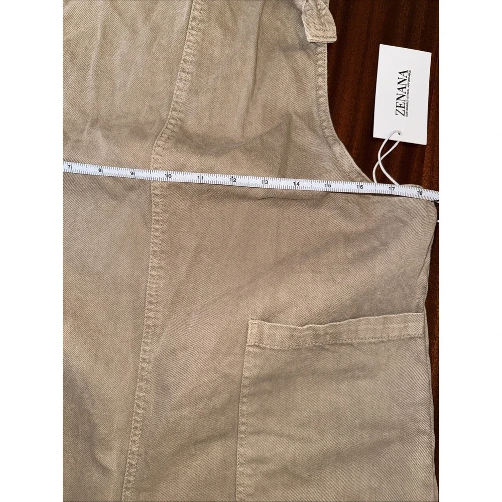 Zenana Niccola Knot Strap Overalls Women's Size Large Camel Tan Wide Leg - Picture 7 of 9